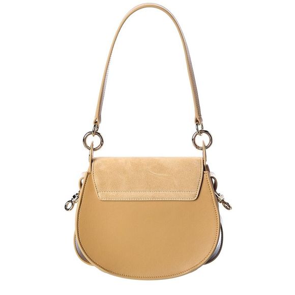 Chloé Tess Small Suede & Leather Shoulder Bag, Brown - Picture 2 of 4